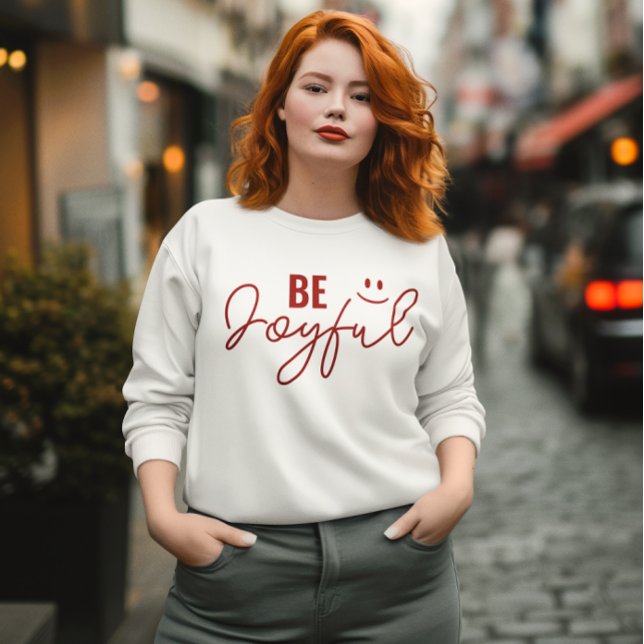 Moletom Seja feliz, vibes de Natal, Feriado (be joyful sweatshirt, Christmas vibes, Thanksgiving sweatshirt, festive holiday wear, holiday gift)