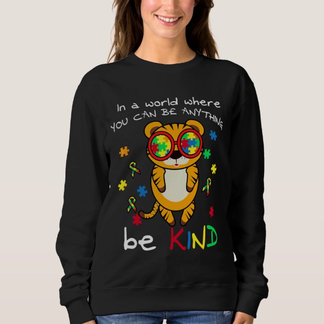 Moletom Seja gentil com o Tiger Quebra-cabeça Piece Legal  (Frente)