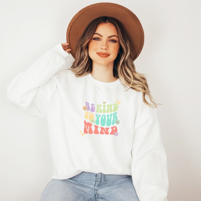 Moletom Seja gentil com sua mente | Hippie Peach Candy (Be Kind to Your Mind Sweatshirt | Hippie Peach Candy | Aesthetic Sweater)