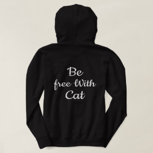 Moletom Seja Livre Com Gato Citação Divertida de Animal de