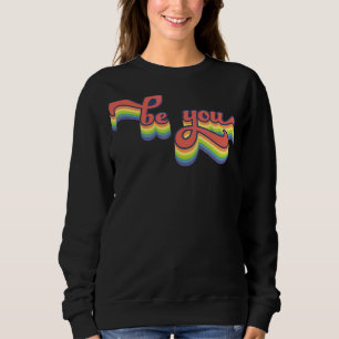 Moletom Seja Você Orgulha Lgbtq Gay Lgbt Ally Rainbow Flag