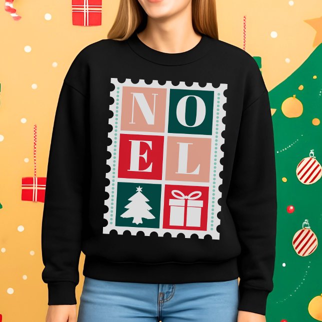 Moletom Selo de Correio de Natal Retro Noel (Criador carregado)