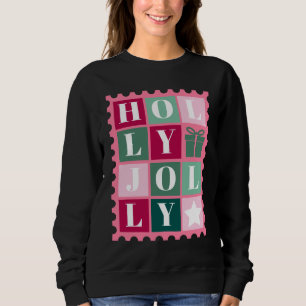 Moletom Selo de Natal Holly Jolly Rosa