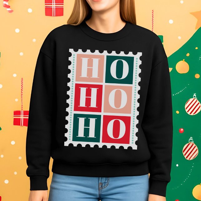 Moletom Selo de Natal Retro Ho Ho Ho (Criador carregado)