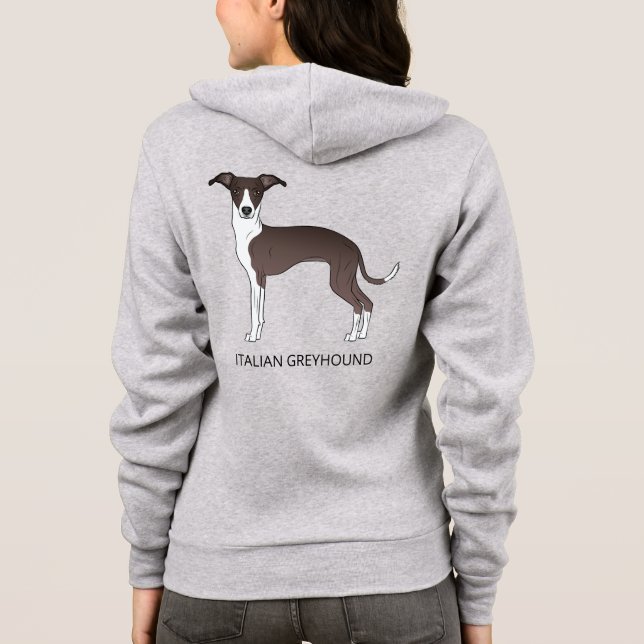 Moletom Selo E Galgo Italiano Branco Com Texto Personaliza (Verso)