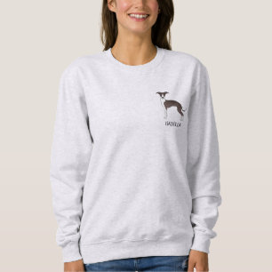 Moletom Selo E Greyhound Italiano Branco Com Texto Persona