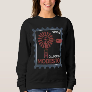 Moletom Selo Postal Com Uma Velha Turbina Eólica Em Modest