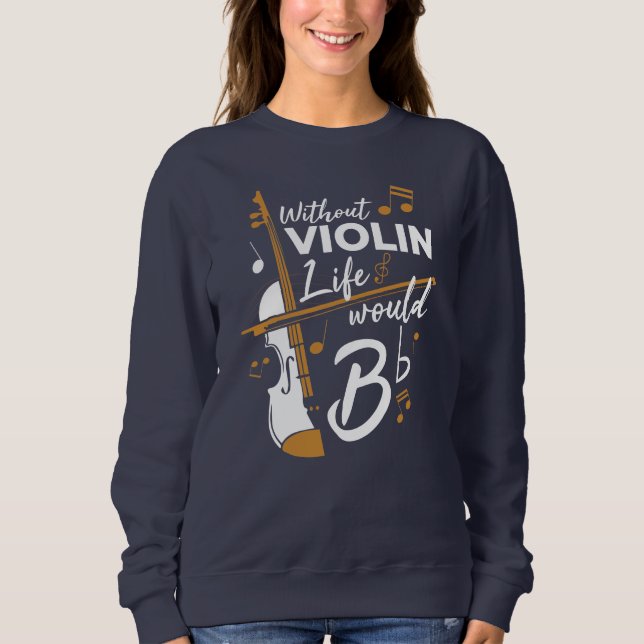Moletom Sem A Vida Violina Seria Uma Novidade Violinista F (Frente)