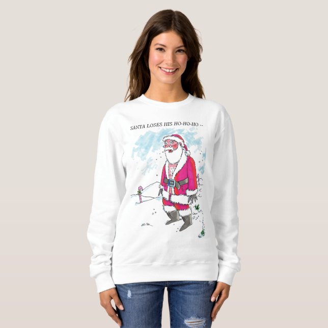 Moletom Sem Ho-Ho-Ho, com mãozinha branca (Frente Completa)