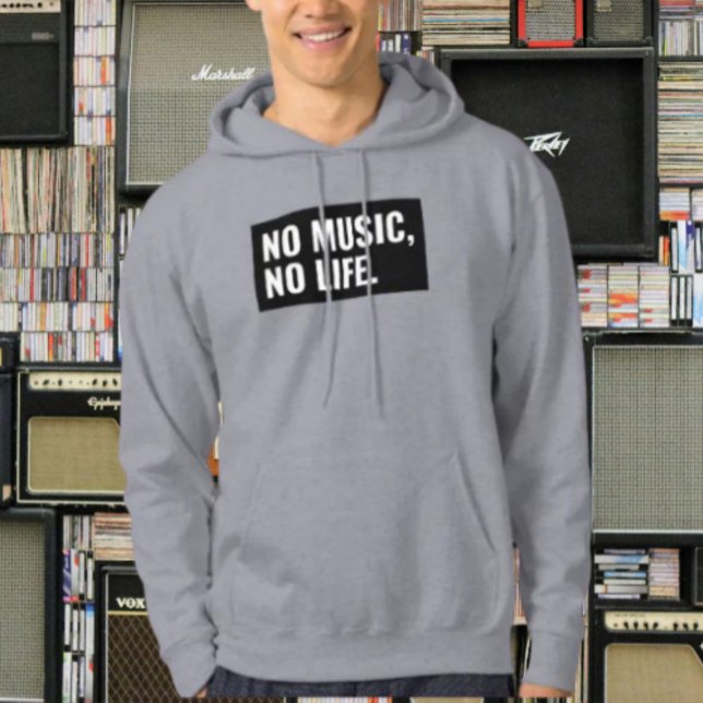 Moletom Sem Música Sem Vida Hoodie - Palavra Negrito Pullo (Criador carregado)