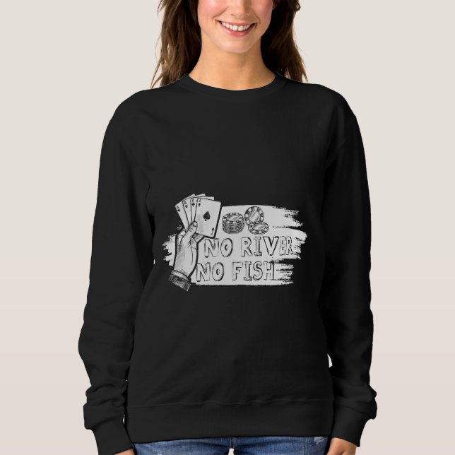 Moletom Sem rio Sem Poker Texas Segurando Em Casino Gamble (Frente)