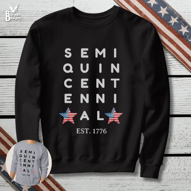 Moletom Semiquincentenário EUA 250 Anos (SEMI QUINCENTENNIAL sweatshirt celebrating 250th anniversary of USA Independence on July 4th)