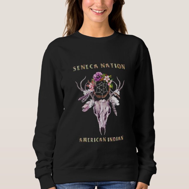 Moletom Seneca American Indian Tribe Boho Floral Sk (Frente)