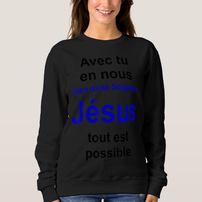 Moletom Senhor Jesus Série Multilíngue Amada (Feira France (Frente)