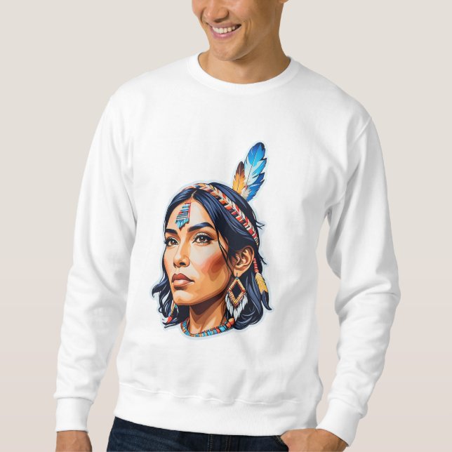 Moletom Senhora Indiana Nativa Americana (Frente)