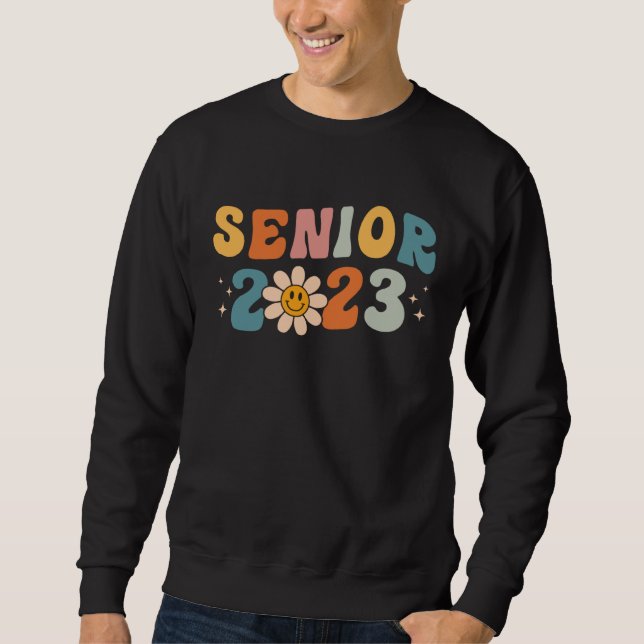 Moletom Senior 2023 Groovy Retro Happy Last Day Of School  (Frente)