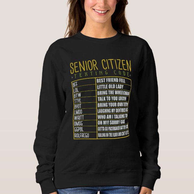 Moletom Senior Citizen Texting Code Cool Grandpa Grandma (Frente)