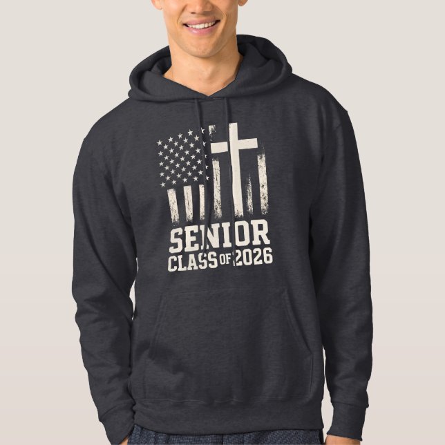 Moletom Senior Class 2026 Cross Flag USA (Frente)