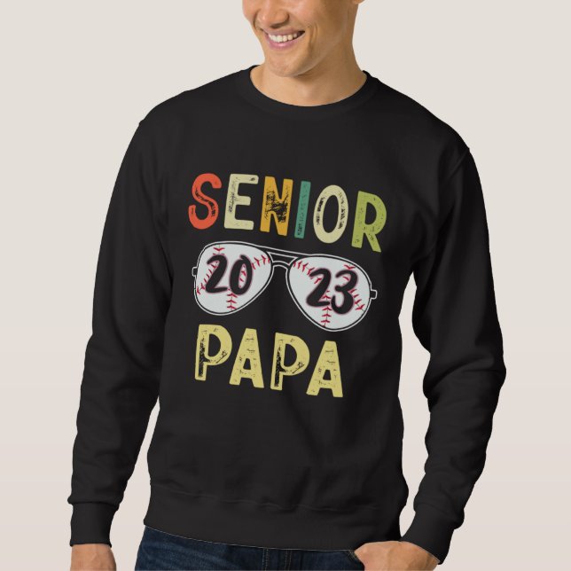 Moletom Senior Papa 2023 Cool Proud Papa Baseball Senior G (Frente)