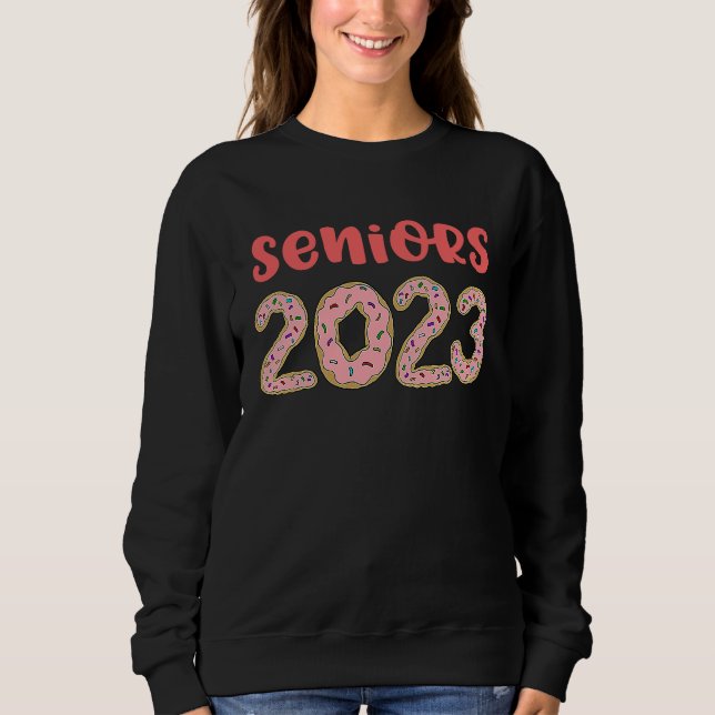 Moletom Seniors 2023 High School Graduation Donut Pink Gir (Frente)