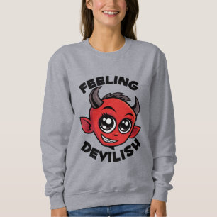 Moletom Sentindo-me Diabólico Cute Diabo Sorridente
