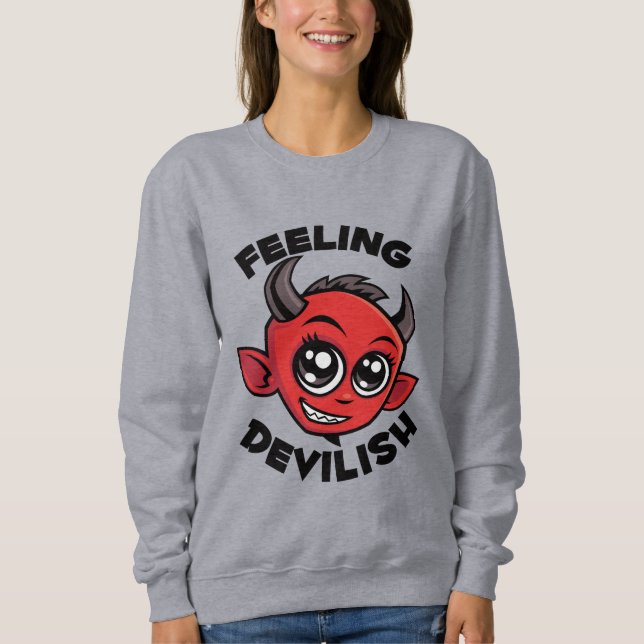 Moletom Sentindo-me Diabólico Cute Diabo Sorridente (Frente)