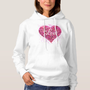 Moletom Sequências cintilantes cor-de-rosa, namorados de