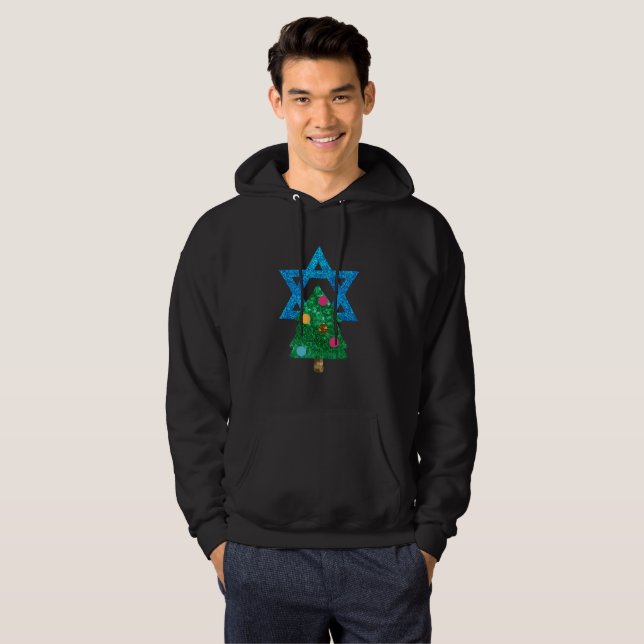 Moletom sequin christmukkah hanukkah mens (Frente Completa)