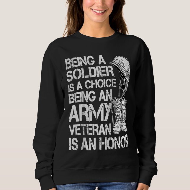 Moletom Ser um Soldado é uma Escolha Raglan Baseball (Frente)