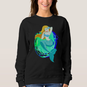 Moletom Sereia-Natação-doce Oceana Sereia Mulheres Menina