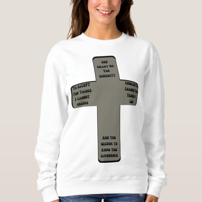 Moletom Serenity Prayer Cross Cote Mulheres (Frente)