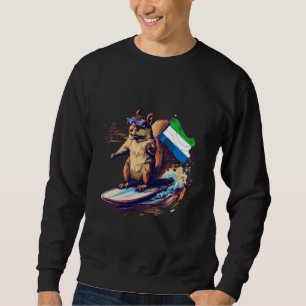 Moletom Serra Leoa Bandeira Surfing Squirrel Sierra Leonen
