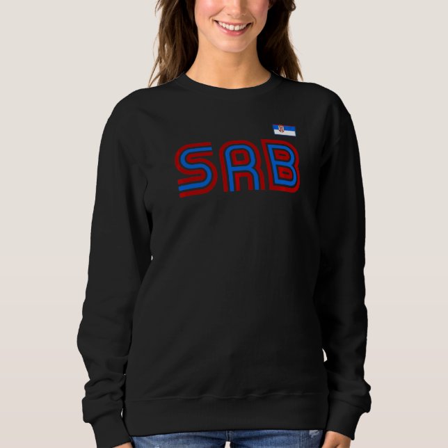 Moletom Sérvia Bandeira Retrointernacional País Sérvio Pr (Frente)