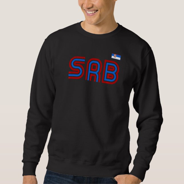 Moletom Sérvia Bandeira Retrointernacional País Sérvio Pr (Frente)