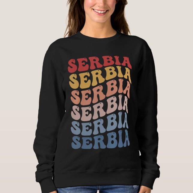 Moletom Sérvia Groovy Retro Sérvio (Frente)