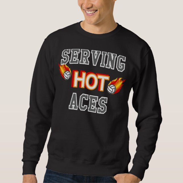 Moletom Servindo hot aces spiking e servindo o VolleyBa (Frente)