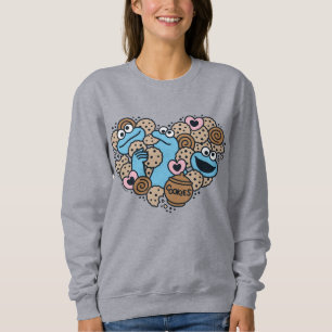 Moletom Sésamo Sésamo Cookie Monster Doodle Heart