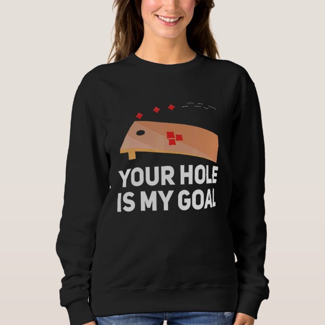 Moletom Seu Buraco É Meu Objetivo Cornhole Jogador Sacola  (Frente)