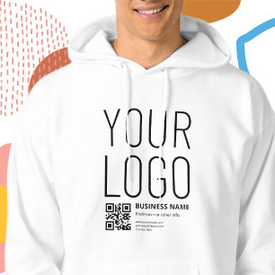 Moletom Seu logotipo c/ código QR e texto editáveis