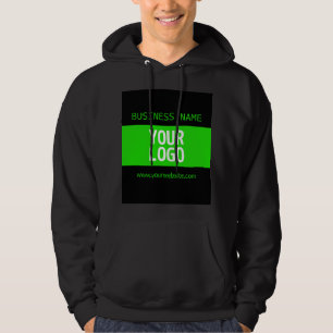 Moletom Seu logotipo ou imagem Preto e verde brilhante