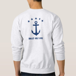 Moletom Seu nome ou nome de barco Anchor clássico é Cinz