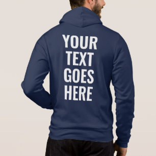 Moletom Seu Texto Mens Elegante Parte de Trás Impresso Mod