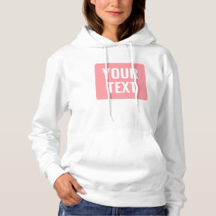 Moletom Seu Texto ou Nome Personalizado Rosa Bege Branco F