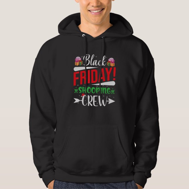 Moletom Sexta-Feira Comprando a Tripulação Natal Negro Com (Frente)