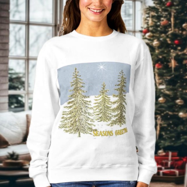 Moletom SG-Trees & Star (This sweatshirt has a holiday greeting on the back, for an extra, special holiday shirt to wear!)