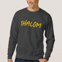 Shalom Bold Yellow Dourado Letters Hebraico