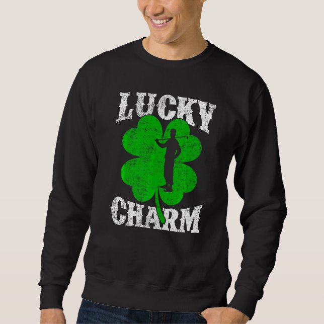 Moletom Shamrock Leaf Lucky Charm Jogador de Golfe Rua de  (Frente)