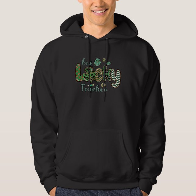 Moletom Shamrock One Lucky Teacher St Patrick's Day School (Frente)