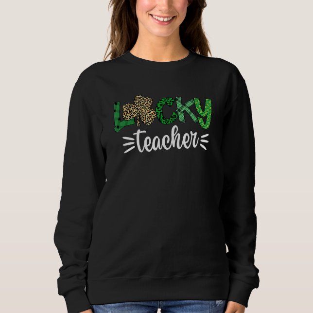 Moletom Shamrock One Lucky Teacher St Patrick's Day School (Frente)