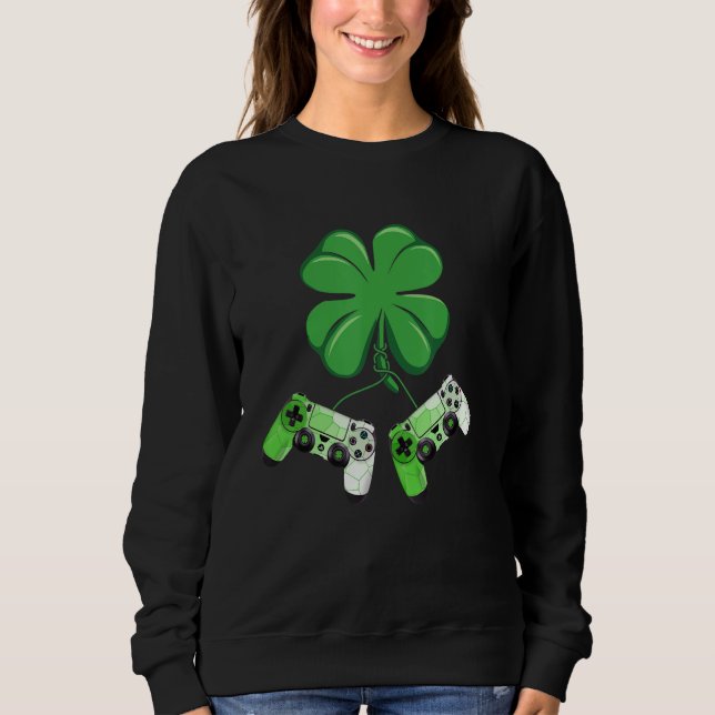 Moletom Shamrock Video Game Lover St Patricks Day Gaming K (Frente)